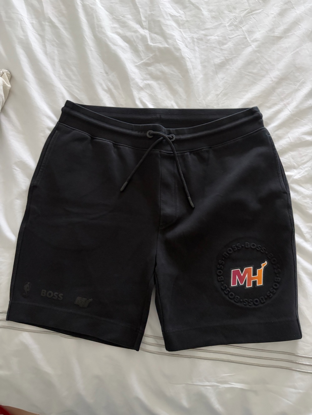 Men boss Miami heat Black Drawstring Shorts